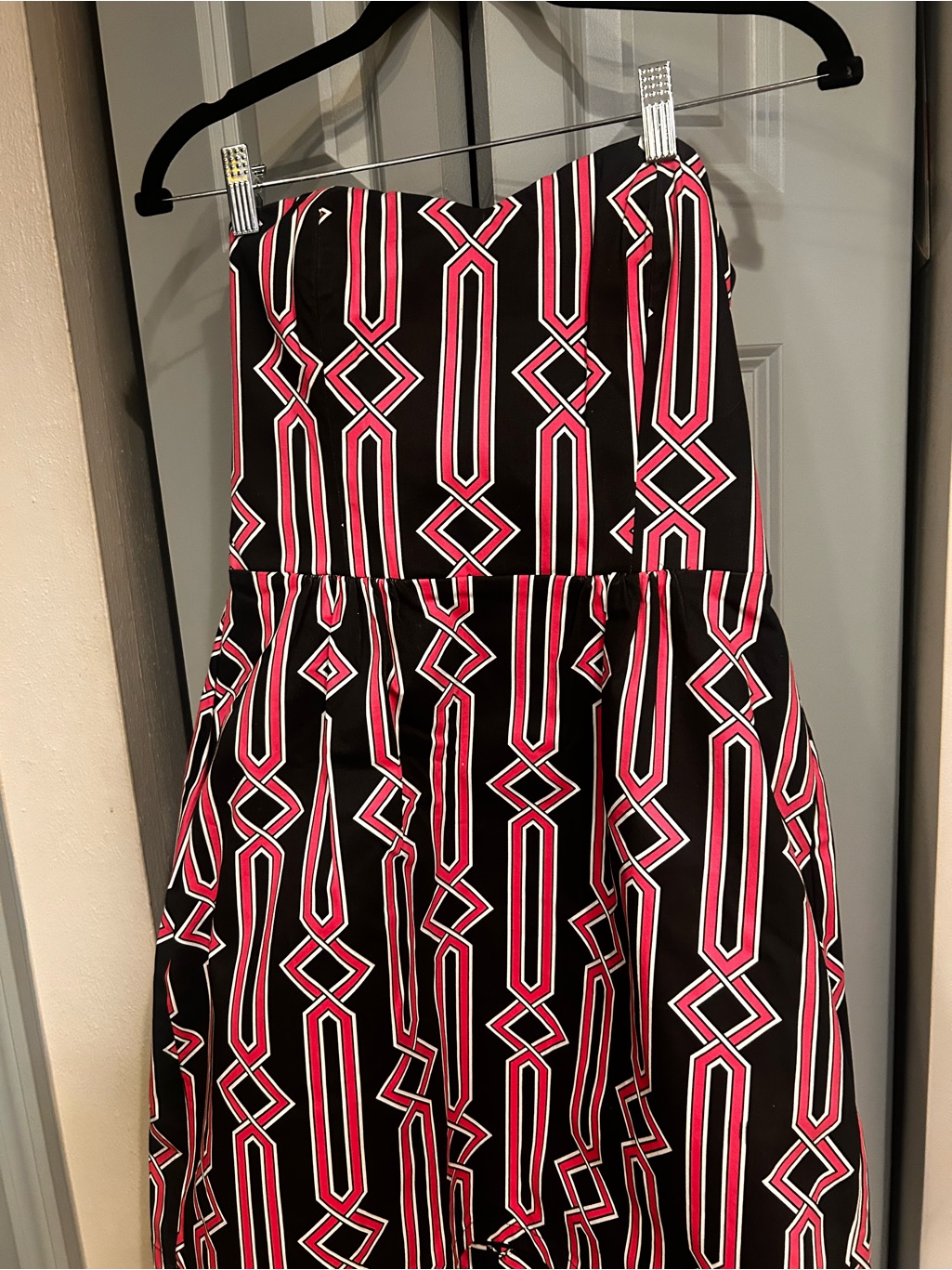 Julie Brown Navy And Hotpink Strapless Dress